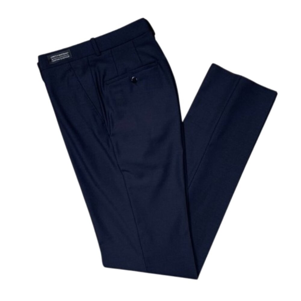 NWT Gala Mens Size 44 Navy Blue Marco Flat Front Stretch Cotton Dress Pants NEW